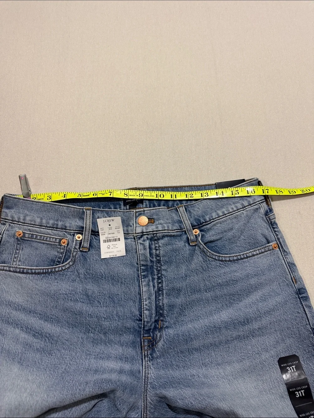 J. Crew Medium Blue Wide-Leg Raw Hem Jeans
